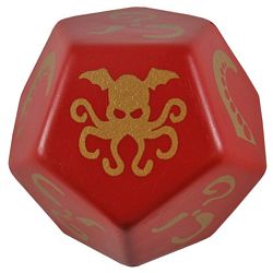 Giant Foam Cthulhu Dice (dark red with gold)