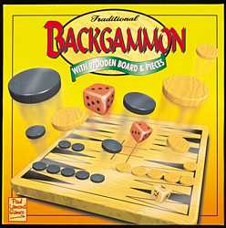 Traditional Backgammon with wooden board and pieces